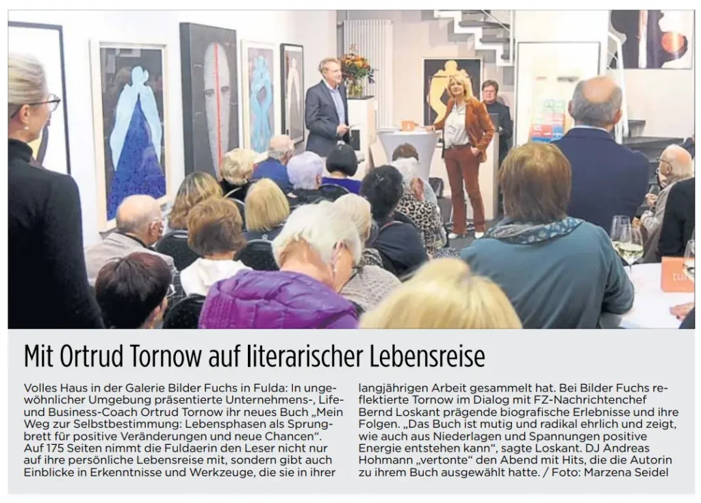 Ortrud Tornow auf literarischer Lebensreise (FZ-Artikel vom 15.11.24)